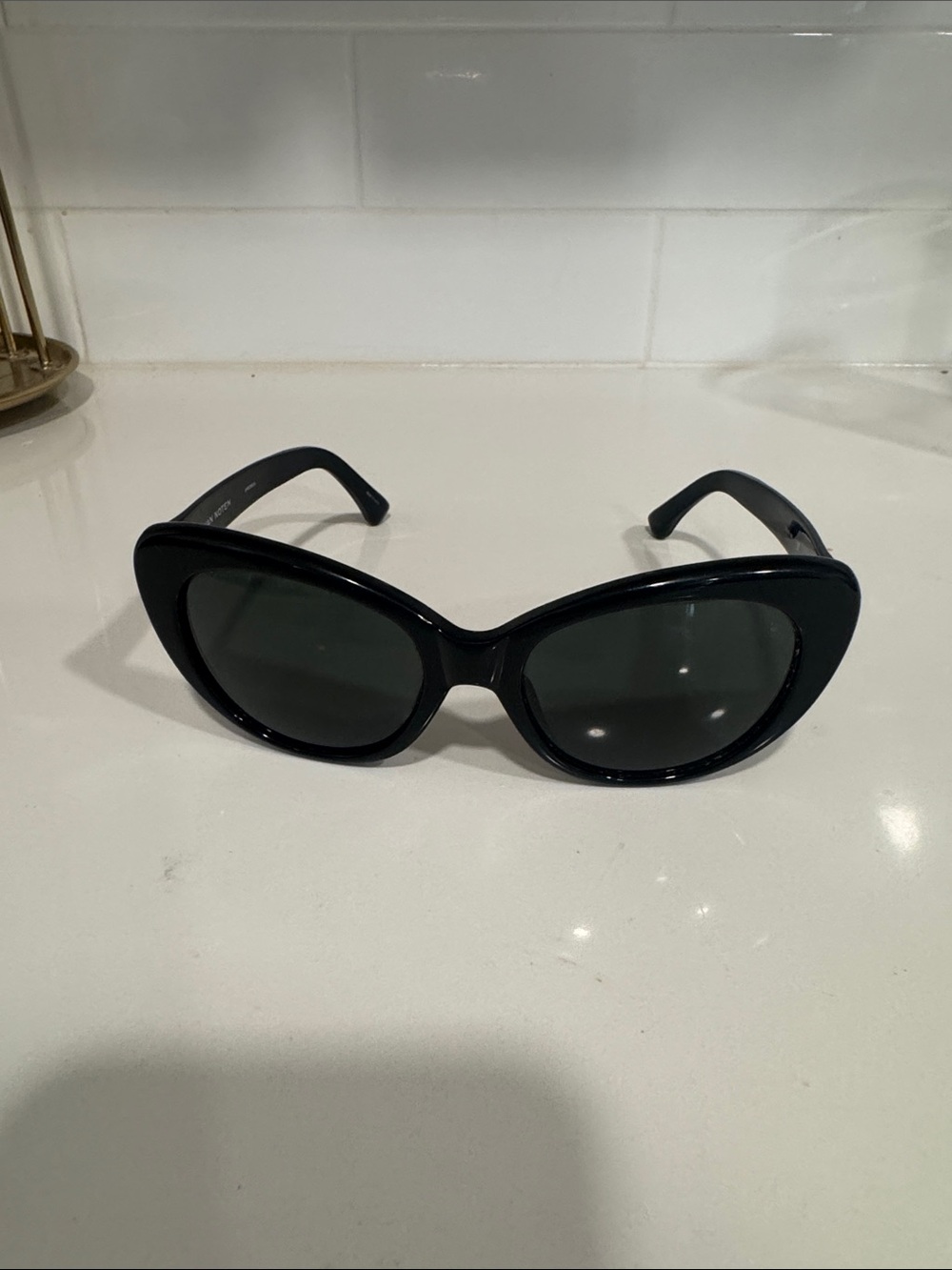 Linda Farrow Black Cat-Eye Sunglasses